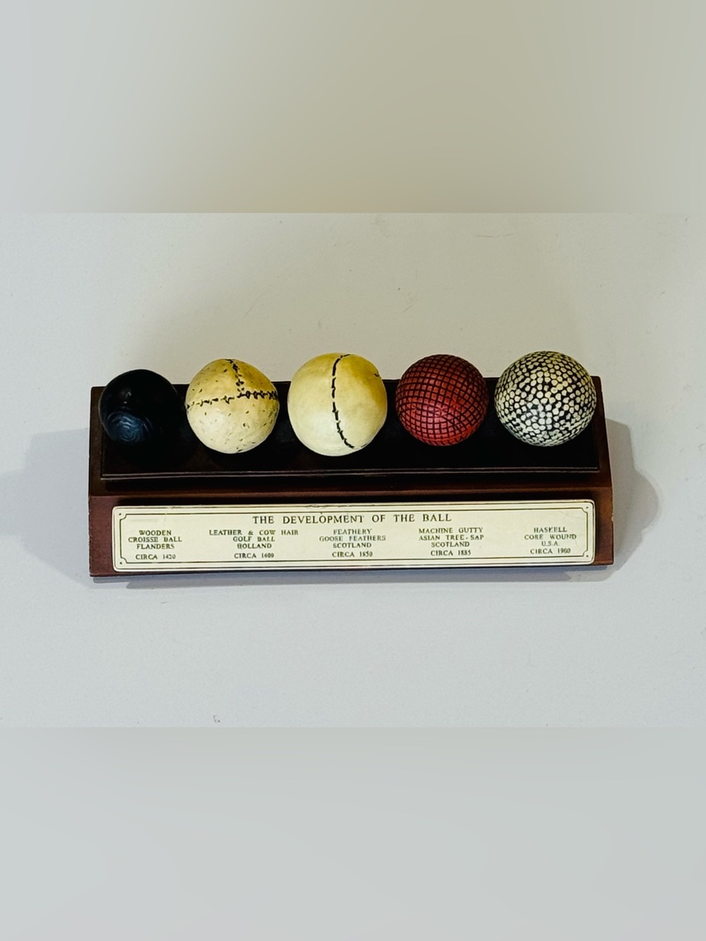 The Development of Golf Ball History Desktop Paperweight  1420-1900